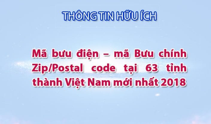 Bảng tra cứu mã bưu chính Việt Nam