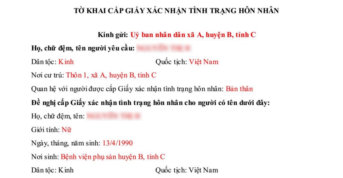 Hướng dẫn thủ tục cấp giấy xác nhận tình trạng hôn nhân