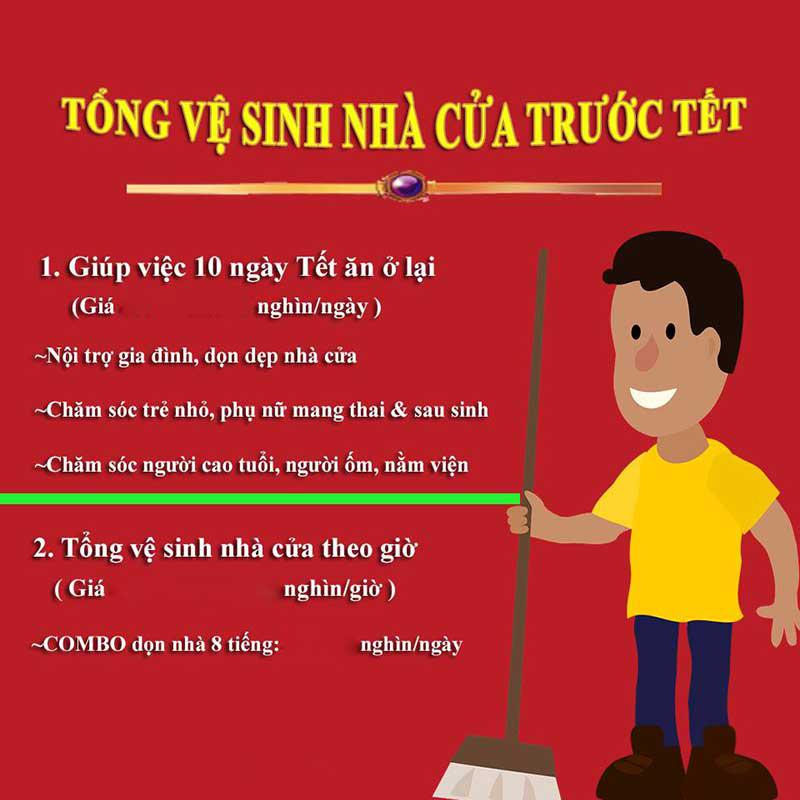 Nhu cầu sử dụng dịch vụ giúp việc nhà theo giờ vào những ngày cận tết ngày càng tăng cao